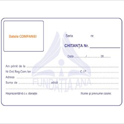 Chitante Personalizate Autocopiative A6 in 3 Exemplare, Tipar 1+1, Coperti si Prelungire din Carton, Formulare Personalizate, Chitantier Tipizat Personalizat