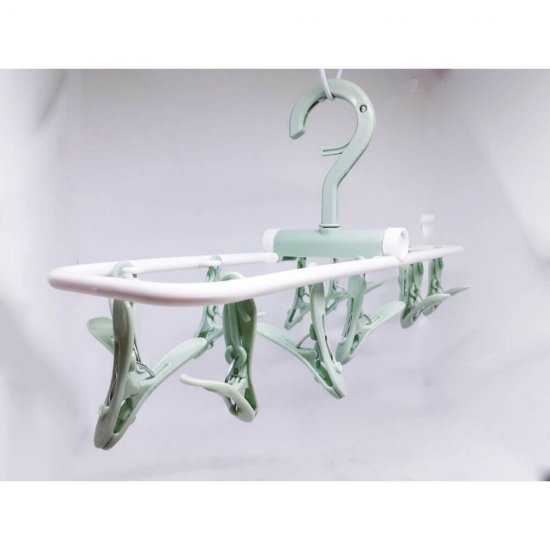 Uscator cu Agatatoare, 12 Cleme, Plastic, Verde Pal, Uscator cu Cleme, Uscator 12 Cleme, Uscator cu 12 Cleme, Uscator de Haine cu Cleme, Uscator pentru Haine Mici, Uscator de Agatat, Uscator cu Carlig, Uscatoare cu Cleme, Uscatoare 12 Cleme