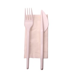 Tacamuri de Unica Folosinta din Plastic, 100 Buc/Bax, Alba, Seturi Tacamuri de Unica Folosinta, Tacamuri Catering, Tacamuri Fast-Food