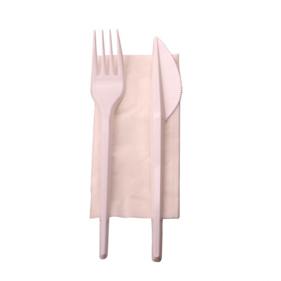 Tacamuri de Unica Folosinta din Plastic, 100 Buc/Bax, Alba, Seturi Tacamuri de Unica Folosinta, Tacamuri Catering, Tacamuri Fast-Food