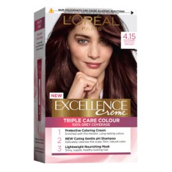 Vopsea de Par Permanenta L'OREAL Paris Excellence Creme 4.15, Saten Mediu Glacial, 192 ml, Cu Amoniac, Vopsea de Par, Vopsea de Par Permanenta, Vopsea de Par L'OREAL, Vopsea de Par L'OREAL Paris Excellence, Vopsea Permanenta L'OREAL