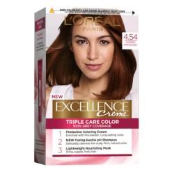 Vopsea de Par Permanenta L'OREAL Paris Excellence Creme 4.54, Mahon Inchis Aramiu, 192 ml, Cu Amoniac, Vopsea de Par, Vopsea de Par Permanenta, Vopsea de Par L'OREAL, Vopsea de Par L'OREAL Paris Excellence, Vopsea Permanenta L'OREAL
