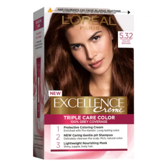 Vopsea de Par Permanenta L'OREAL Paris Excellence Creme 5.32, Saten Ciocolata, 192 ml, Cu Amoniac, Vopsea de Par, Vopsea de Par Permanenta, Vopsea de Par L'OREAL, Vopsea de Par L'OREAL Paris Excellence, Vopsea Permanenta L'OREAL