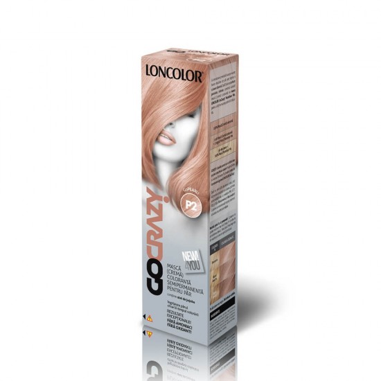 Vopsea Crema de Par Semipermanenta, LONCOLOR Go Crazy P2, Perla, 100 ml, Vopsea pentru Par Semipermanenta LONCOLOR Go Crazy, Crema Semipermanenta pentru Vopsirea Parului, Masca pentru Vopsire Par Nuanta Perla LONCOLOR