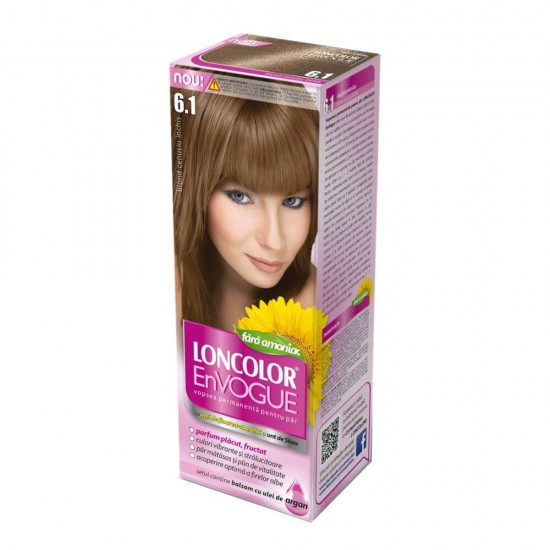 Vopsea de Par Permanenta, LONCOLOR En Vogue 6.1, Fara Amoniac, Blond Cenusiu Inchis, 100 ml, Vopsea de Par Blond Cenusiu Inchis, Vopsea de Par Fara Amoniac, Vopsele de Par LONCOLOR Permanente