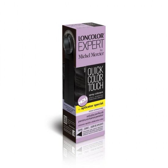 Vopsea Par Spray Radacini, LONCOLOR Expert Quick Color Touch, Negru, 120 ml, Spray pentru Retus Radicini LONCOLOR, Spray LONCOLOR Expert Quick Color Touch, Spray Negru Radacini LONCOLOR, Spray Vopsit Radacini
