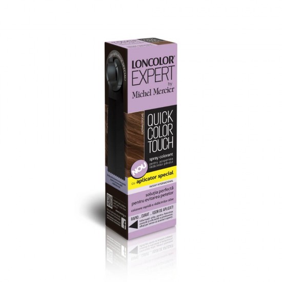 Vopsea Par Spray Radacini, LONCOLOR Expert Quick Color Touch, Castaniu Deschis, 120 ml, Spray Acoperire Radacini Crescute, Spray pentru Radacini LONCOLOR, Spray Radacini Castaniu Deschis, Spray Retusare Radacini LONCOLOR Expert Quick Color Touch