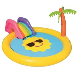 Piscina Gonflabila Insula Cu Palmier Si Tobogan