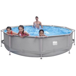 Piscina Rotunda Happy People Cu Cadru Metalic Si Pompa De Apa 360 X 76 Cm