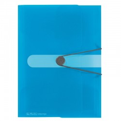 Mapa Pp A4 30mm Eotg Inchidere Buton Cu Elastic, Albastru Transparent