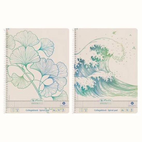 Caiet A4 70f Spirala Patratele Motiv Wave Greenline