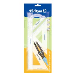 Set Geometrie 5 Piese (compas, Rigla, Raportor, 2 Echere) Pelikan Set Geometrie 5 Piese (compas, Rigla, Raportor, 2 Echere) Pelikan