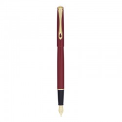 Stilou Traveller Dark Red Gold, Penita M, Corp Slim, Accesorii Aurii