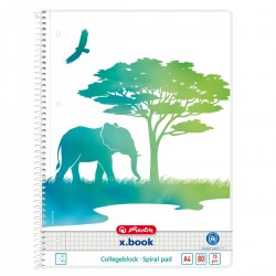 Caiet A4 80f Spirala Patratele Motiv Elephant Greenline