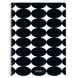 Caiet A4 80f Spirala Patratele Motiv Just Black