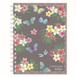 Caiet A5 100 File, Cu Spira, Patratele, Motiv Ladylike Butterflies