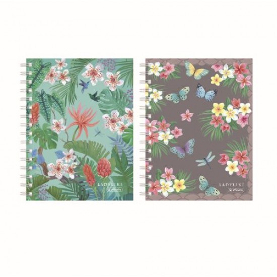 Caiet A5 100 File, Cu Spira, Patratele, Ladylike Motive Asortate