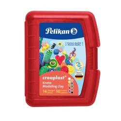 Plastilina Creaplast 240g, Set 10, Culori Asortate, Cutie Rosie