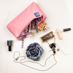 Penar Oxford 2 Zip Floral Pastel, Tip Etui Dublu, 2 Fermoare, Culoare Roz Deschis