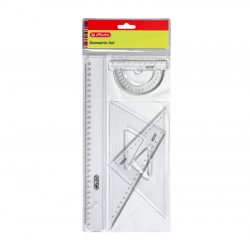 Set Geometrie 4 Piese (rigla, Raportor, 2 Echere) Herlitz Set Geometrie 4 Piese (rigla, Raportor, 2 Echere) Herlitz