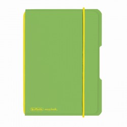 Caiet My.book Flex A6 40f Patratele Verde Deschis Transparent Cu Logo Galben