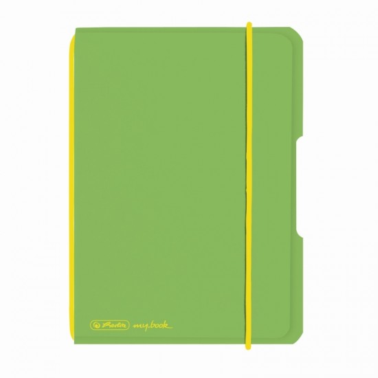 Caiet My.book Flex A6 40f Dictando Verde Deschis Transparent Cu Logo Galben