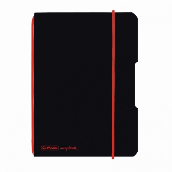 Caiet My.book Flex A6 40f Dictando Negru Cu Logo Rosu