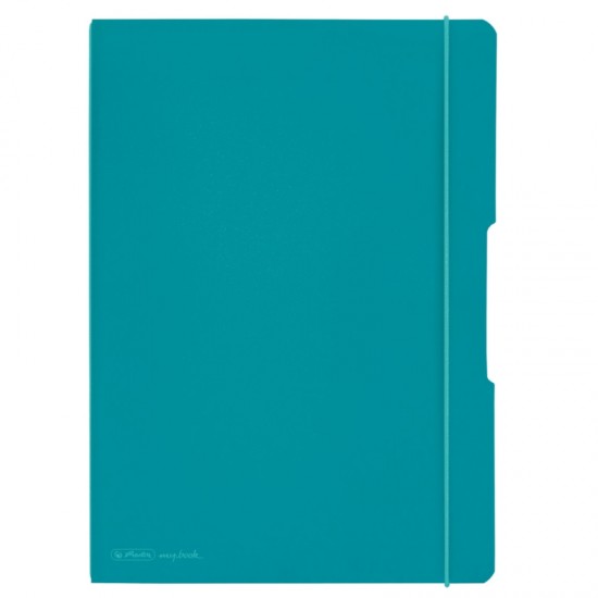 Caiet My.book Flex A4 2x40f 80gr Dictando+patratele, Coperta Turcoaz, Elastic Turcoaz