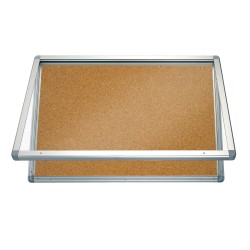 Avizier Pentru Interior Cu Deschidere Verticala Si Incuietoare - Suprafata Din Pluta 6 X A4 - Adancime 24 Mm