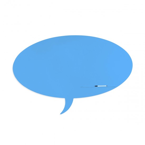 Skinshape 'talk' Magnetic Cu Suprafata Lacuita, Design Fara Cadru, Cu Forma, Culoare Albastru, Dimensiune 75 X 115 Cm