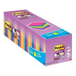 Notite adezive, Post-it, Super Sticky, 76 x 76 mm, neon, 100 file/set, 21+3 gratis Notite adezive, Post-it, Super Sticky, 76 x 76 mm, neon, 100 file/set, 21+3 gratis