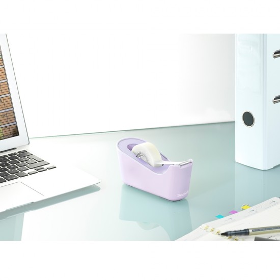 Dispenser Scotch C18L autonom Lavanda include o rola banda adeziva Scotch Magic 19mm x 8.89mm, design elegant, rezistent
