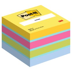Minicub notite adezive Post-it galben/roz/verde/albastru deschis 400 file/cub Minicub notite adezive Post-it galben/roz/verde/albastru deschis 400 file/cub