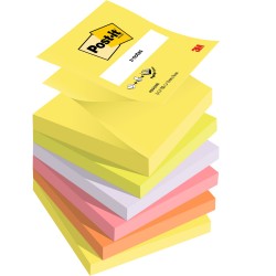 Notite adezive Post-it®, Z-notes, neon asortate, 100 file/bucata, 6 bucati/pachet Notite adezive Post-it®, Z-notes, neon asortate, 100 file/bucata, 6 bucati/pachet