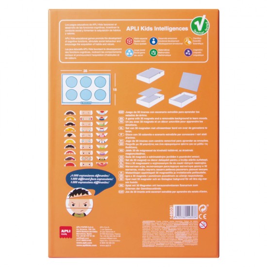 Set magneti Apli, 28x18 cm, cu emotii diferite, 30 bucati