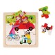 Puzzle Transport, Apli, lemn, 15x15 cm