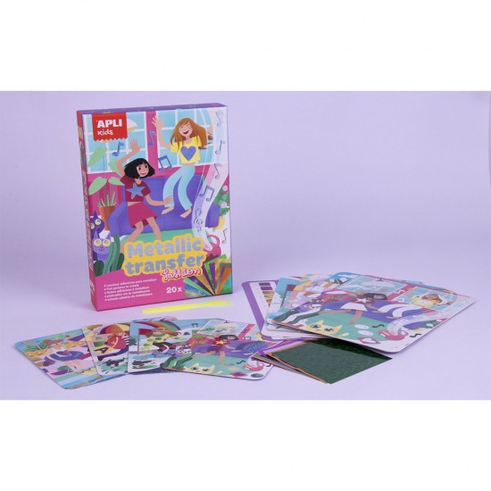 Set hartie metalica transferabila, Apli, tema Moda, 20 coli