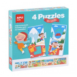 Puzzle Anotimpuri, Apli, 4 piese/puzzle
