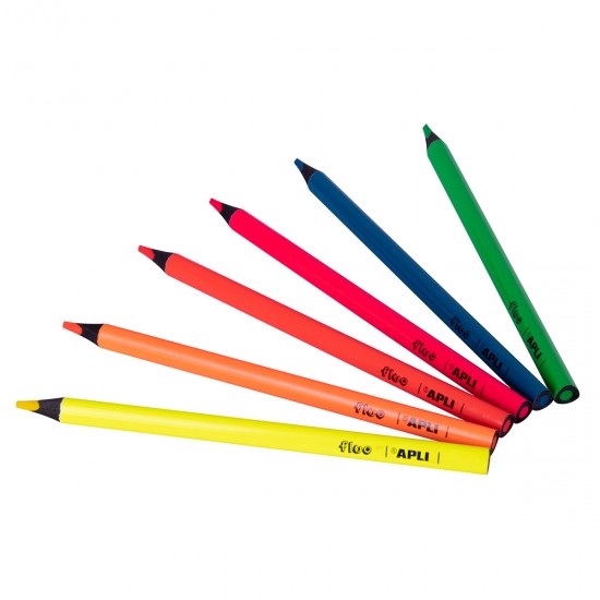Set 6 creioane colorate Apli Jumbo Fluo