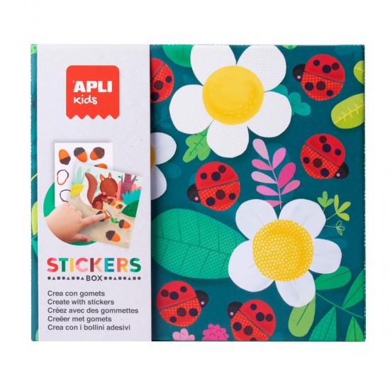 Joc creativ cu atocolante geometrice, APLI, tema Buburuze