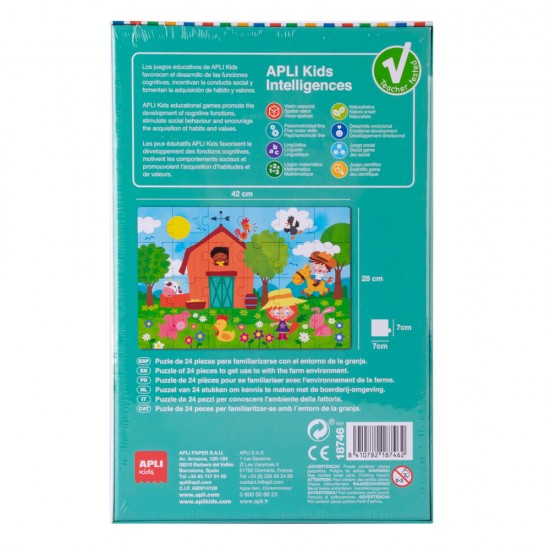 Puzzle educational Apli, 42x28 cm, tema Ferma