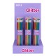 Display seturi 12 creioane Apli Gliter, grafit, HB, cu radiera