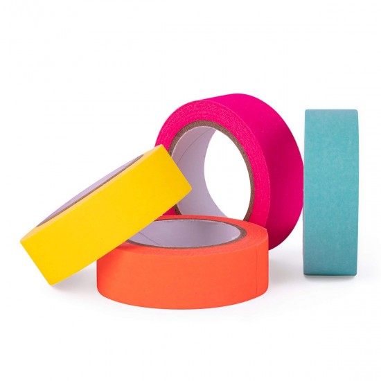 Display banda adeziva Apli Fluor, 15 mm x 10 m, diverse culori, 4 bucati/set