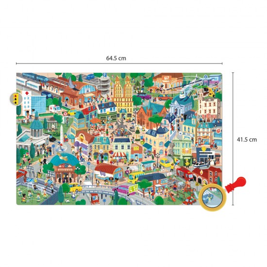 Puzzle educational Apli, 64x41 cm, tema Oras
