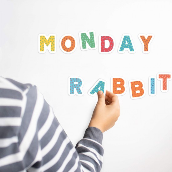 Set litere lemn Apli, cu magnet, 40 bucati/set