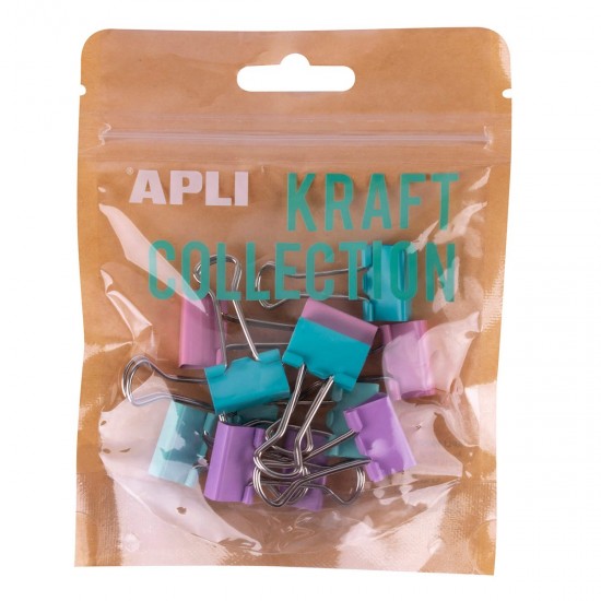 Punguta clame Apli, 19 mm, colectia Kraft, 12 bucati/set