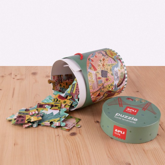 Puzzle circular Apli, 48 piese, tematica Monumente