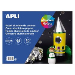 Hartie tip staniol, Apli, dimensiune 320 x 440 mm, culori asortate Hartie tip staniol, Apli, dimensiune 320 x 440 mm, culori asortate