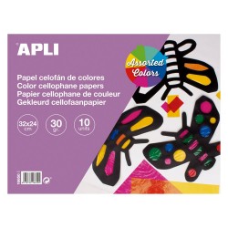 Hartie tip celofan, Apli, dimensiune 320 x 240 mm, culori asortate Hartie tip celofan, Apli, dimensiune 320 x 240 mm, culori asortate