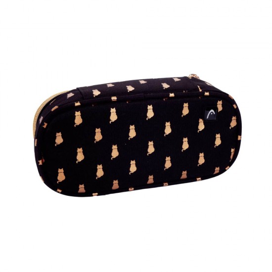 Penar scolar Astra Head, 1 compartiment, design Golden Kitty